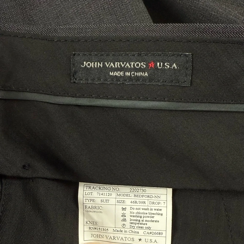 John Varvatos Bedford Dress Pants Mens 39R Gray Wool NWOT NEW